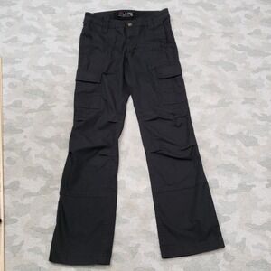 LAPG Pants Womens 0 Black Cargo Pockets Rip Stop Bootcut Combat